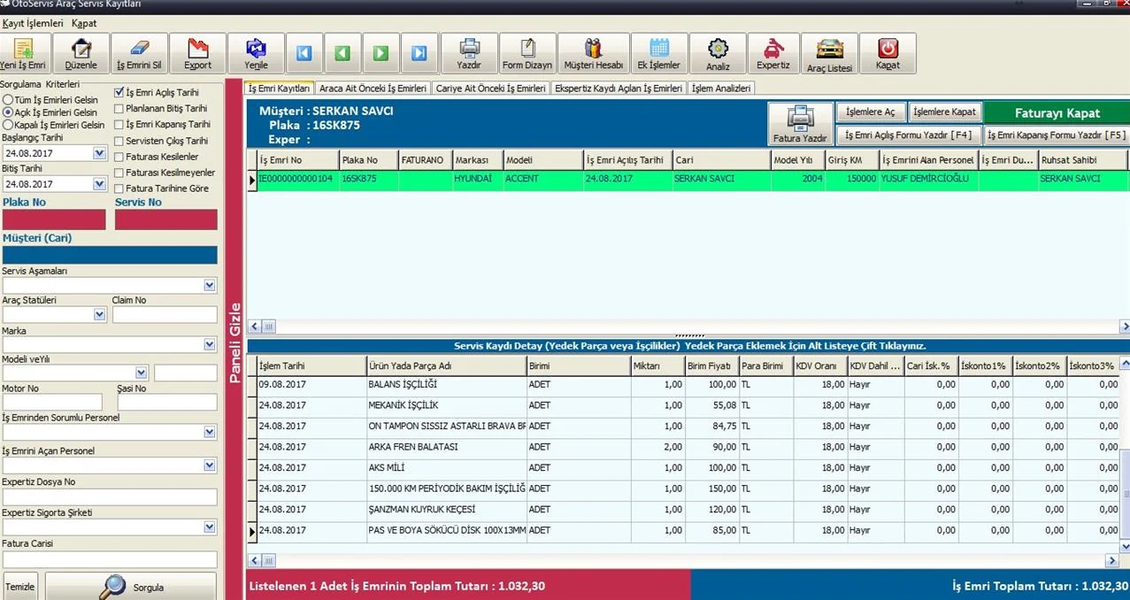 Oto Servis Programı