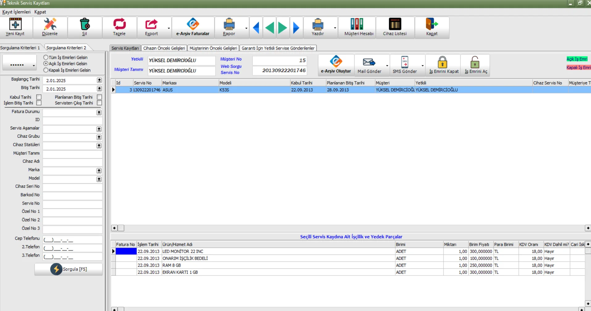 Teknosoft Servis İşlemleri